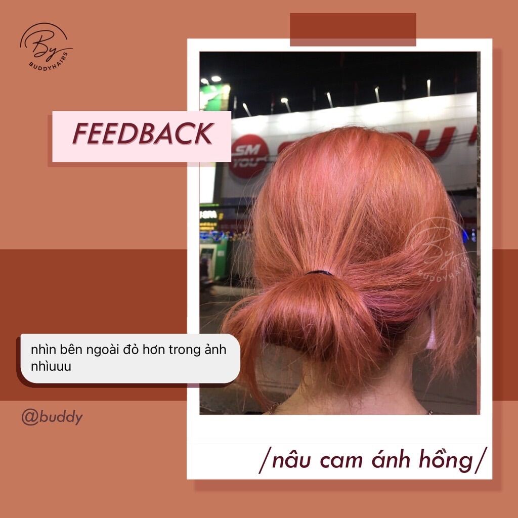 Thuốc nhuộm tóc Nâu cam ánh hồng (tặng kèm oxi và gang tay)