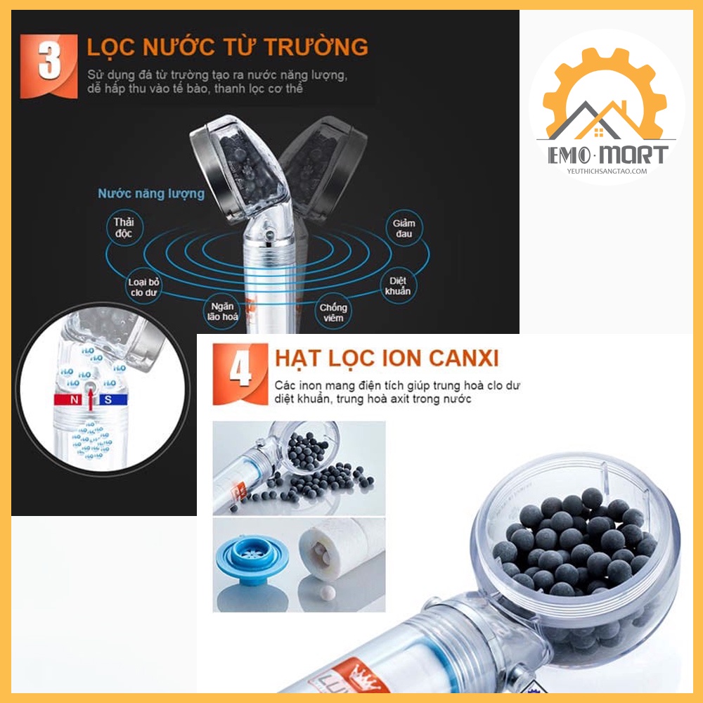 ⚡️𝗕𝗛 𝟭𝟮 𝗧𝗛𝗔́𝗡𝗚⚡️ Vòi Sen Tăng Áp Hàn Quốc ⚡️ Tăng áp 300% - Khử khuẩn, nước cứng, clo dư-Lõi thay thế dễ dàng