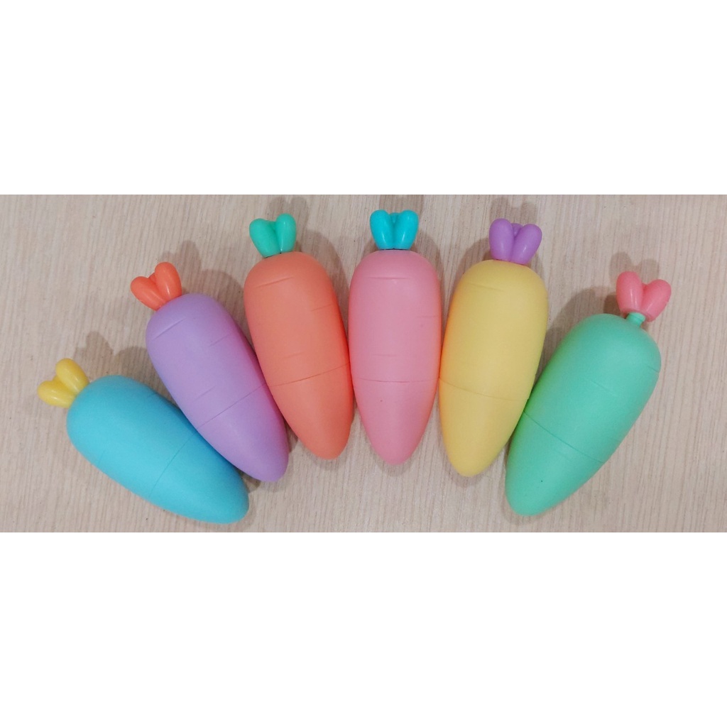 Bộ 6 bút dạ quang hình cà rốt M-809