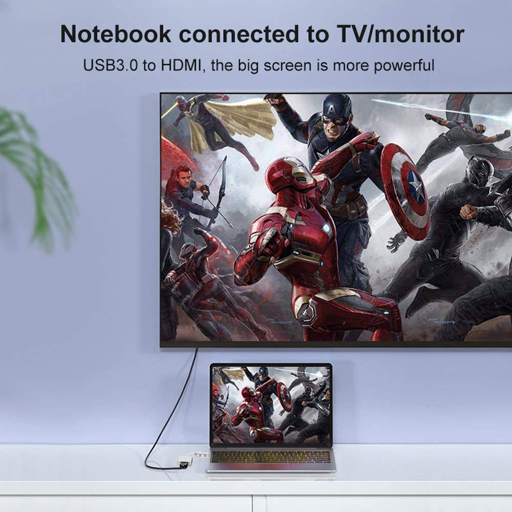 Bộ ChuyểN ĐổI HD 1080P USB 3.0 Sang HDMI Cho Laptop / MáY ChiếU / HDTV / LCD / Free Driver