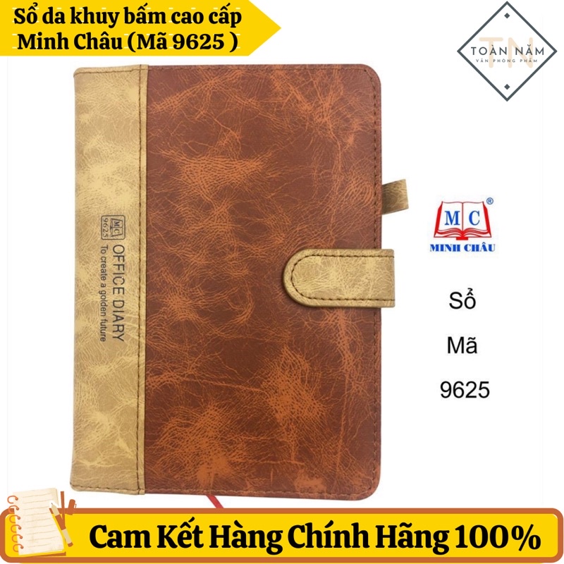 Sổ da khuy bấm cao cấp Minh Châu (Mã 9625) 240 trang