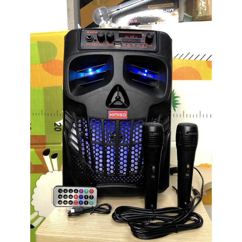 Loa Bluetooth Mini Không Dây Kimiso 7801 Bass Căng Hát Karaoke Tặng kèm 2 Mic Có Dây | BigBuy360 - bigbuy360.vn