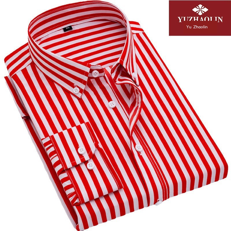 Áo Sơ Mi Tay Dài Họa Tiết Kẻ Sọc Phong Cách Hàn Quốc Thời Trang Cho Nam 47%