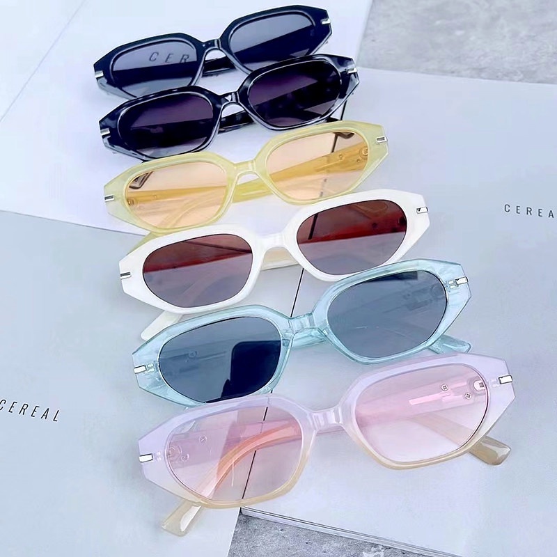 (JIUERBA) Kính Mát Gọng Nhỏ Đơn Giản Thời Trang Phương Tây Phong Cách Hip Hop