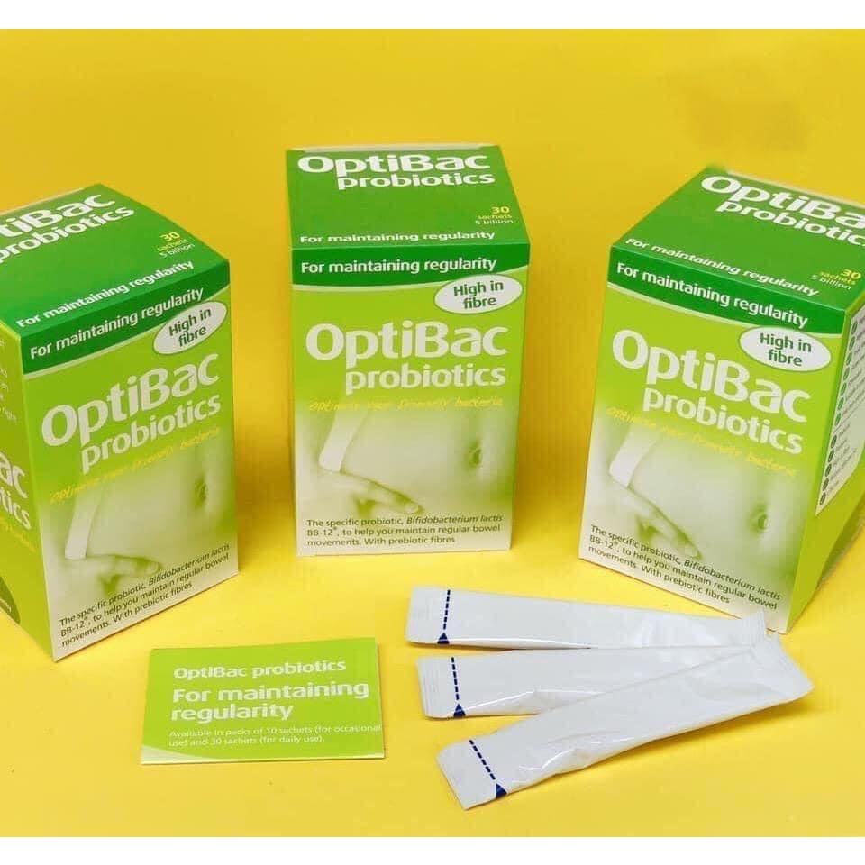 Men vi sinh OptiBac Probiotics xanh Anh 30 gói
