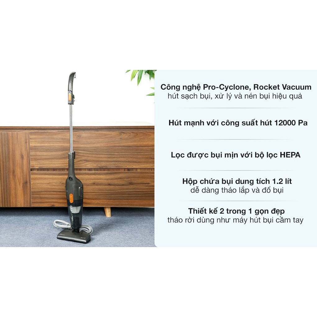 Máy hút bụi cầm tay gia đình Deerma DX115C | BH 12 tháng - công suất 600W
