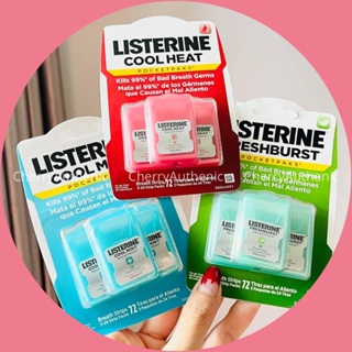 [Hàng Mỹ] Miếng ngậm thơm miệng Listerine Pocketpaks (Vĩ 3 hộp x 24 miếng)