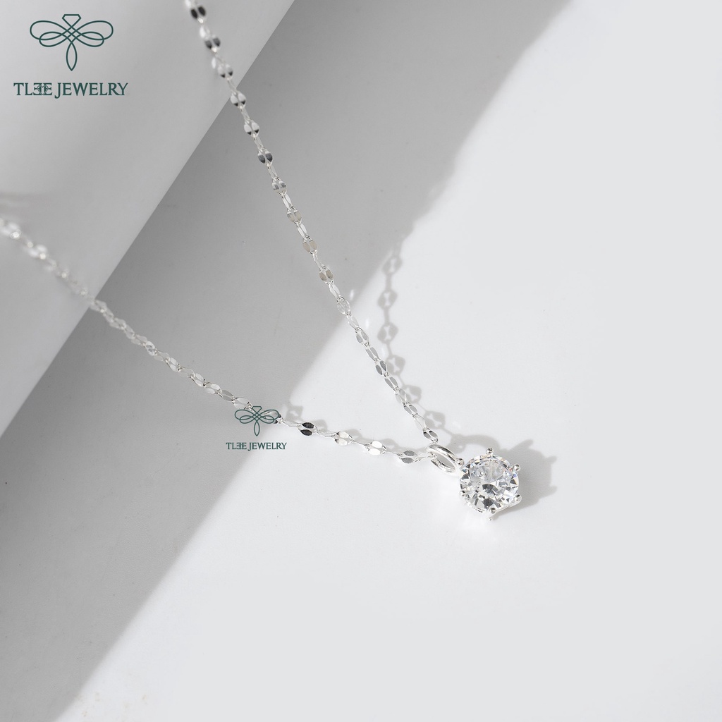 Dây chuyền bạc nữ TLEE mix mặt nụ đá sáng lấp lánh TleeJewelry D0123