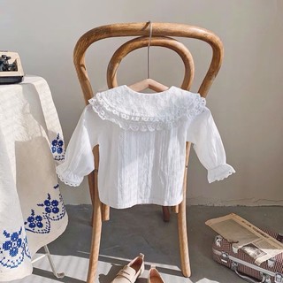 Áo sơmi trắng cổ sen