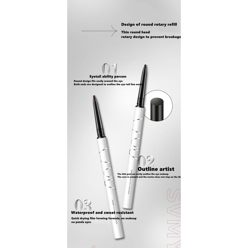 Bút Kẻ Mắt SVMY Màu Đen Tự Nhiên Chống Thấm Nước Lâu Trôi 2023