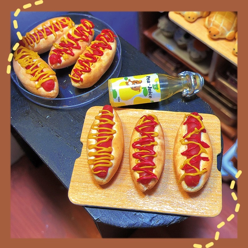 Mô hình đất sét bánh mì Hotdog mini