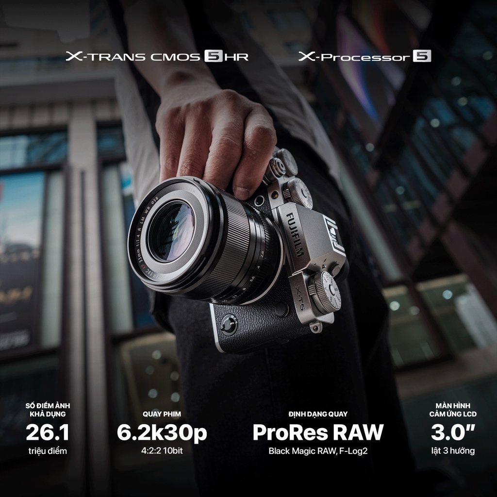 Máy ảnh kỹ thuật số Fujifilm X-T5 (Tặng: Pin 235 + Sạc 235 + Thẻ nhớ 128GB)