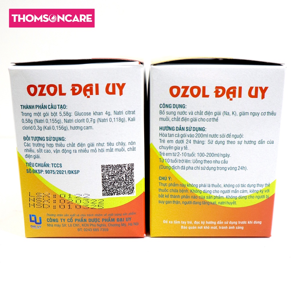 Ozol Đại Uy Bù nước và chất điện giải cho cơ thể - Hộp 40 Gói