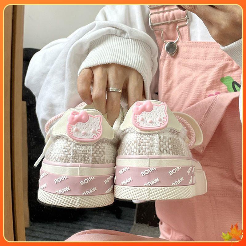 giày thể thao nữ Giày Thể Thao Vải Bạt Hình Hello Kitty Thời Trang Hè Thu Nhật Bản Đáng Yêu Dành Cho Nữ 2022