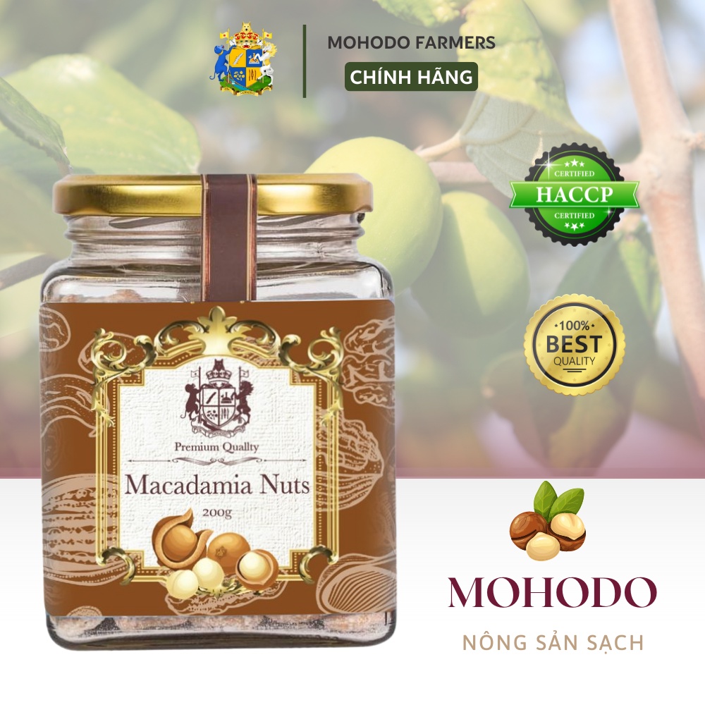 Hạt Macca Nứt Vỏ MOHODO Macadamia Nuts Cung Cấp Protein Tốt Cho Tim Mạch Trí Não Dành Cho Bà Bầu Trẻ Nhỏ Hũ 200G