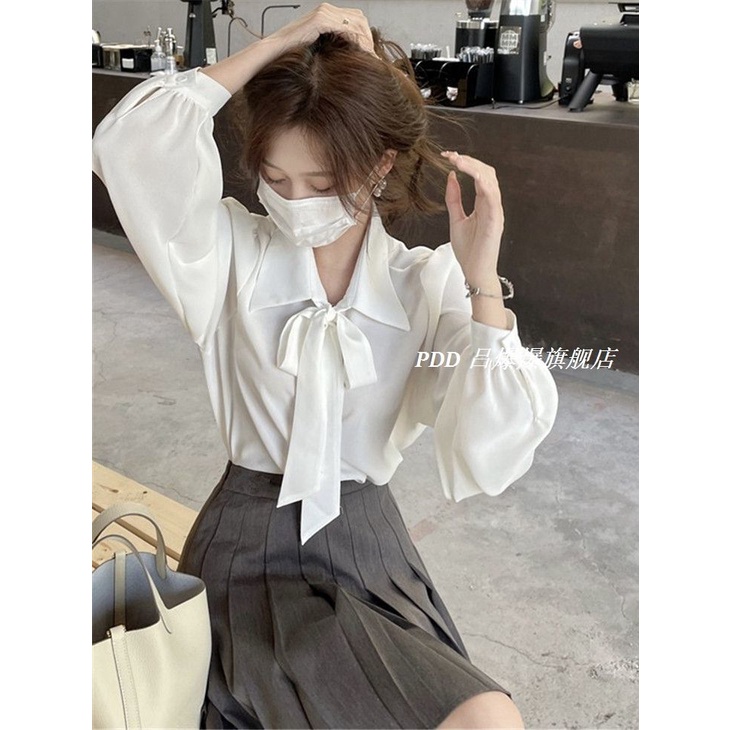 COZOK Áo Sơ Mi Tay Dài Thắt Nơ Thời Trang Đa Năng