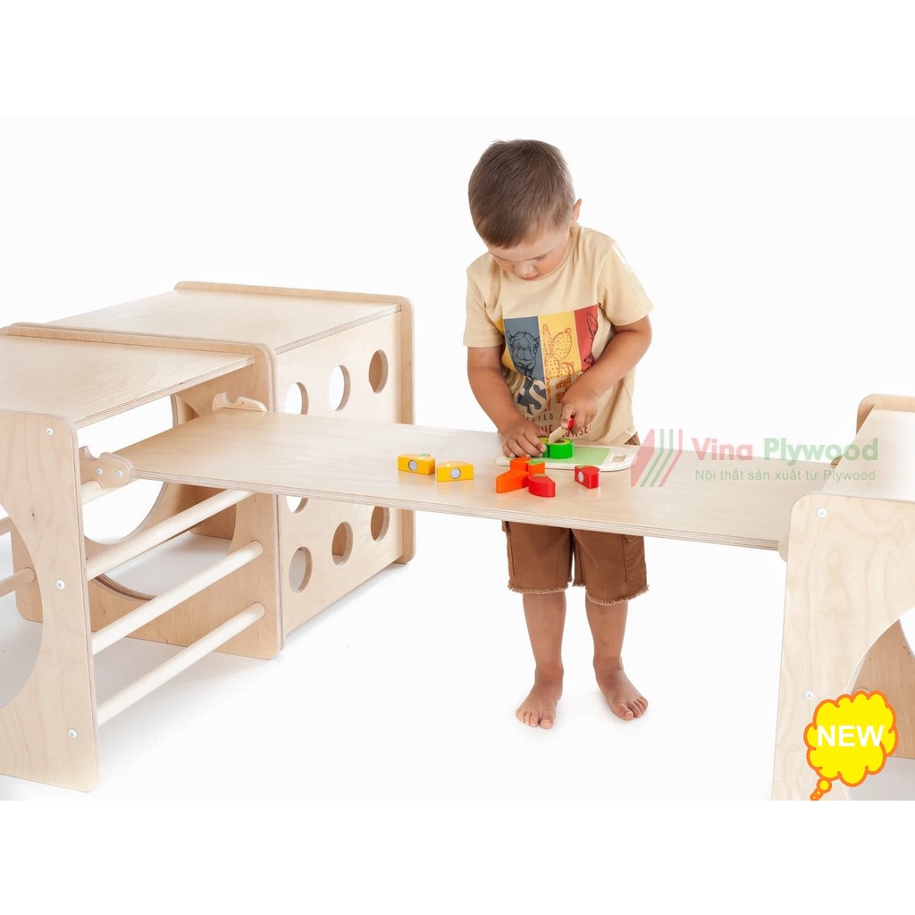 Khối lập phương leo núi, đồ chơi vận động montessori
