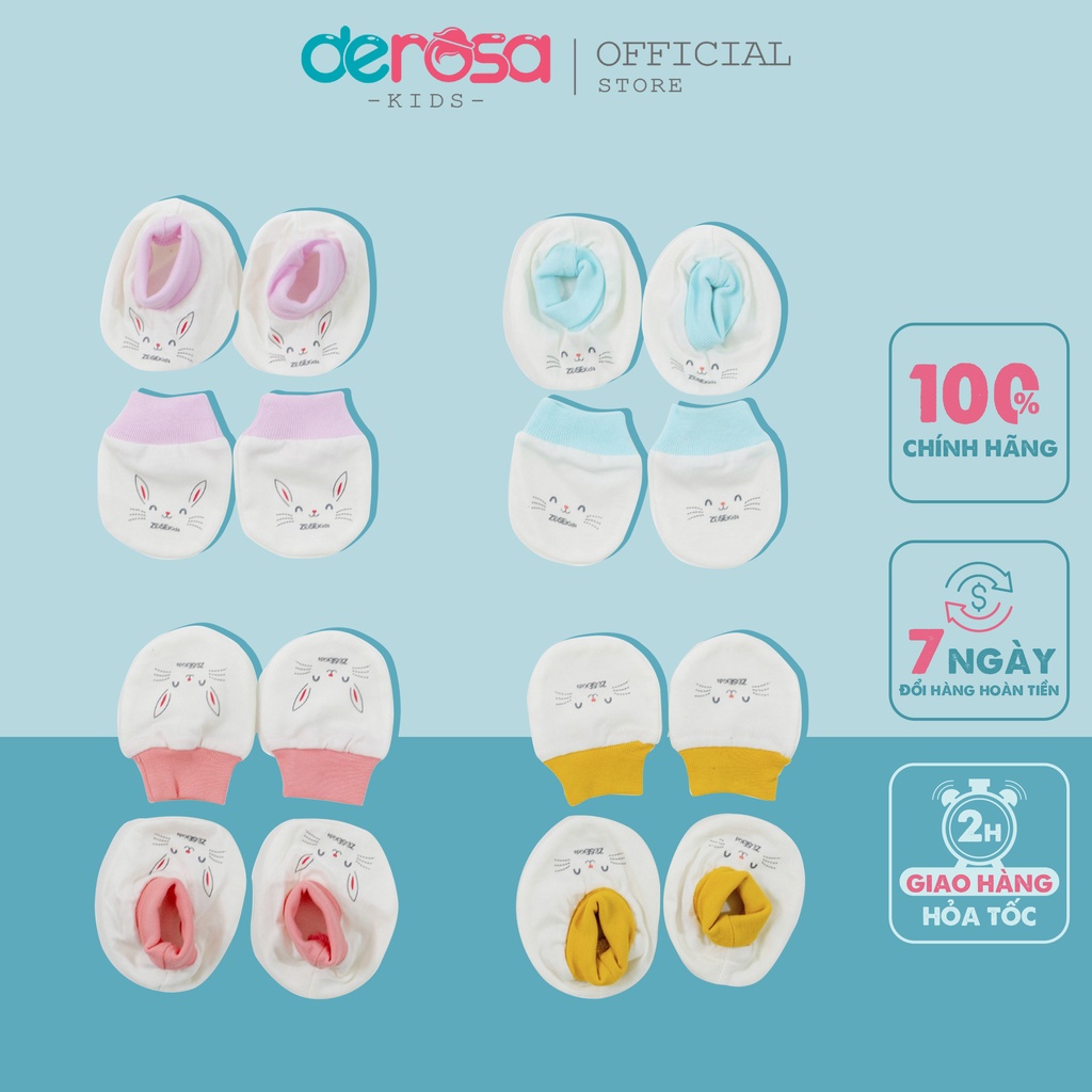 Bao chân tay DEROSA KIDS chất cotton mỏng mịn cho bé sơ sinh AWBB021CT
