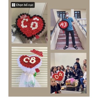 Bó hoa sáp nhũ xếp chữ cô, thầy hoặc tên lớp theo yêu cầu tri ân thầy cô nhân dịp ngày nhà giáo việt nam 20/11