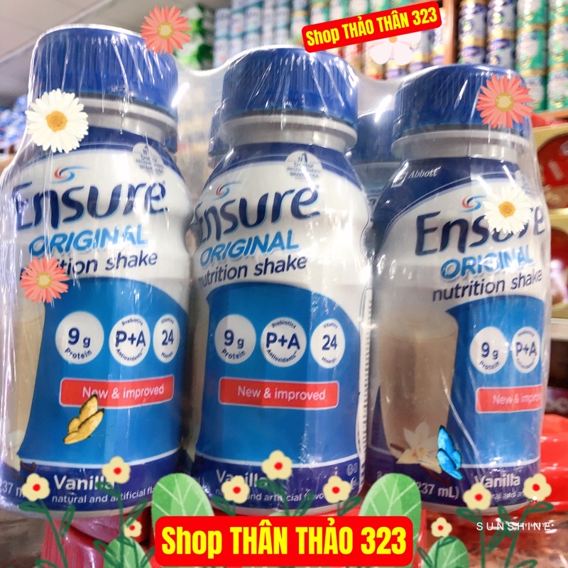 Date T03/2024- Sữa Nước Ensure Original / Ensure Gold Vigor 237ml (1lốc x 6chai)