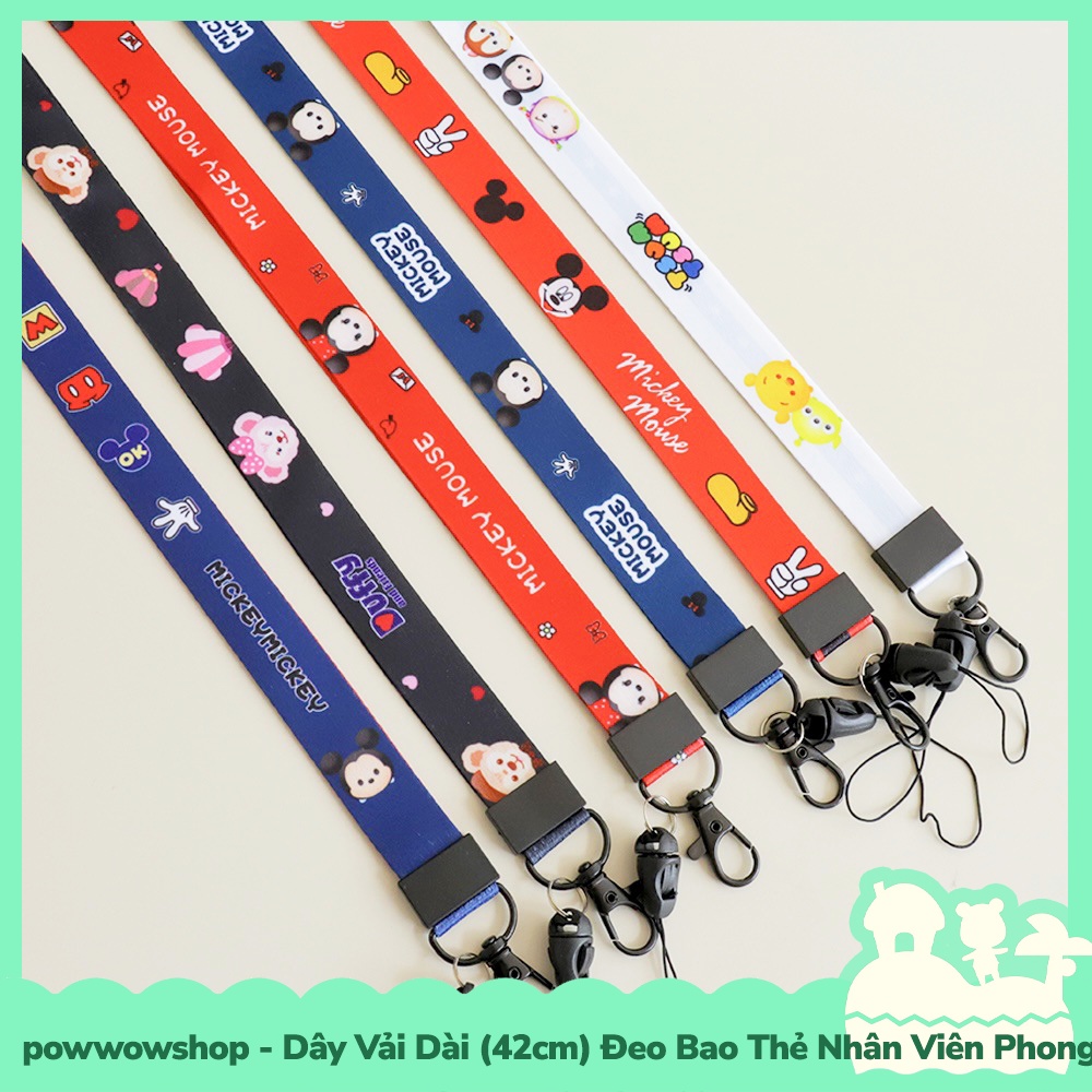 [Sẵn VN - Hỏa Tốc] Dây Vải Dài (42cm) Móc Bao Đựng Thẻ Nhân Viên Mẫu Nhân Vật Hoạt Hình Disne &amp; Sanrio Đáng Yêu