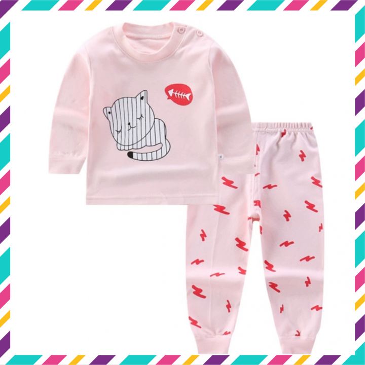 Bộ thu đông cho bé NINOKID1902 in hình ngộ nghĩnh cotton mềm và ấm, Bộ dài tay cho bé trai bé gái 1 2 3 4 tuổi