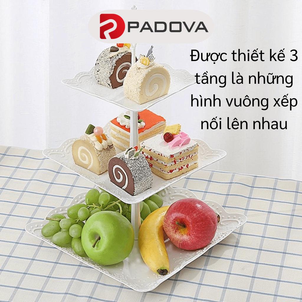 Khay Dĩa Đựng Bánh Kẹo, Hoa Quả. Mứt Tết 3 Tầng Sang Trọng PADOVA 9093