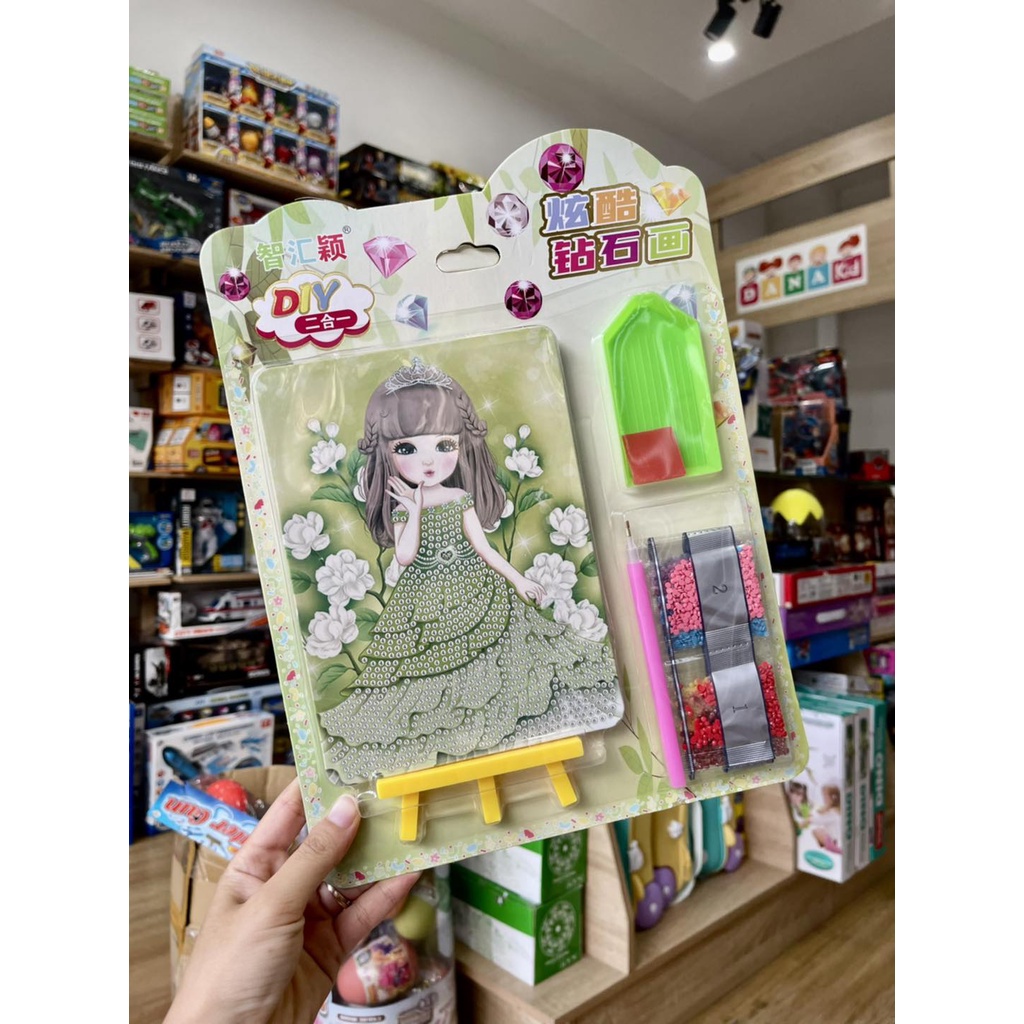 Set tranh đính đá mini nhỏ cho bé, tranh đá tự đính tự làm hình công chúa đẹp mắt dạng sticker💖💖