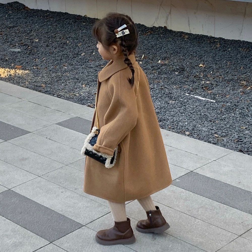 Áo Khoác Len Dày Giữ Ấm Màu Sắc Trơn Thời Trang Mùa Đông Hàn Quốc 2022 Dành Cho Bé Trai Bé Gái