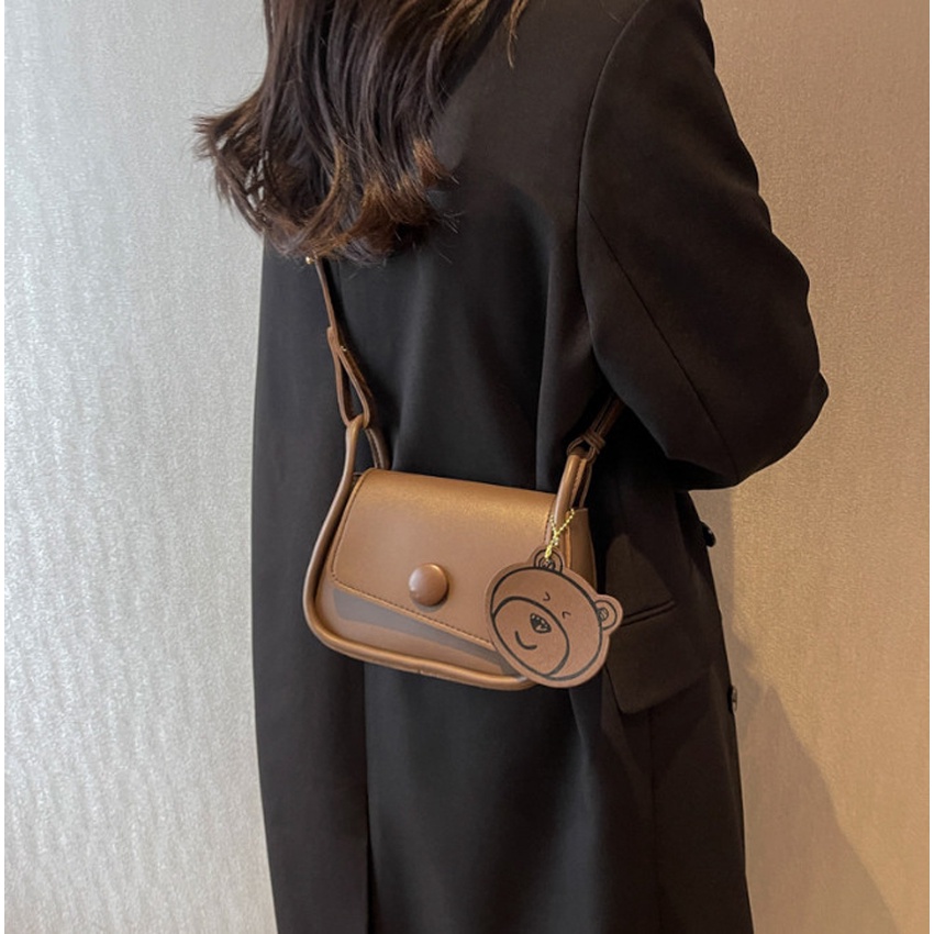 Túi xách đeo chéo đeo vai nữ Bag.Thanhthu thời trang Hàn Quốc 2 li kèm mác gấu siêu dễ thương 653