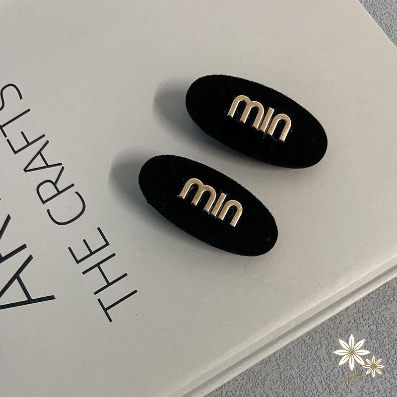 Kẹp Tóc Kim Loại Màu Đen Hình Mặt Cười Phong Cách Hàn Quốc