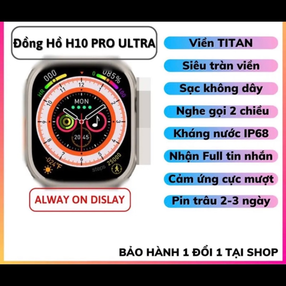 Đồng Hồ Thông Minh H10 ULTRA Viền Titan Bản Cao Cấp Mới Nhất 2022