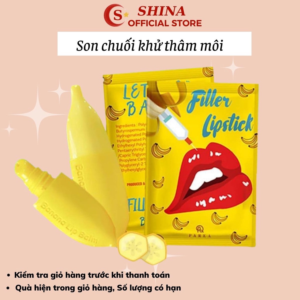 Son Chuối Dưỡng Khử Thâm Môi Collagen, Ủ Môi Filler Lipstick Banana Khử Thâm Môi Tại Nhà. Môi Căng Bóng Sáng Hồng