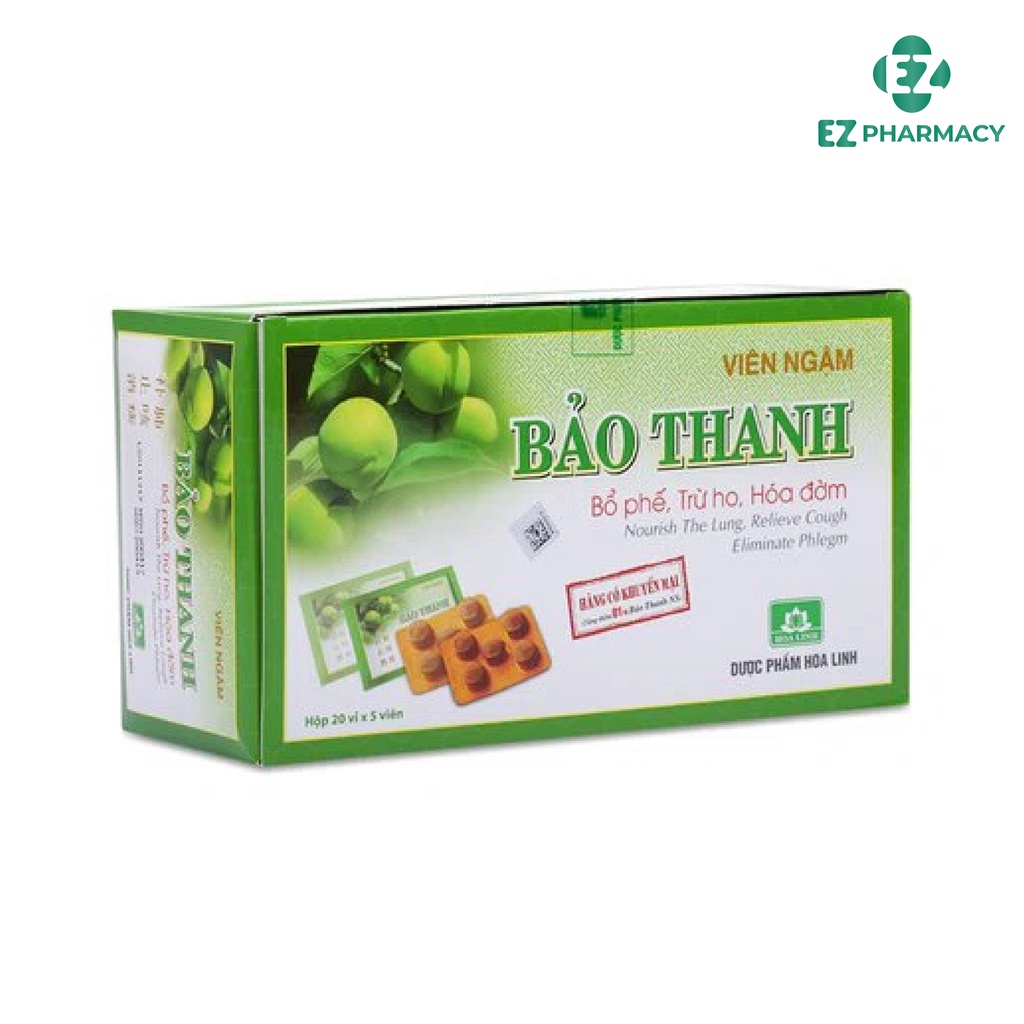 Viên ngậm ho Bảo thanh  - giúp Hỗ trợ giảm ho, rát họng hiệu quả Vỉ 6 viên - EZ Pharmacy