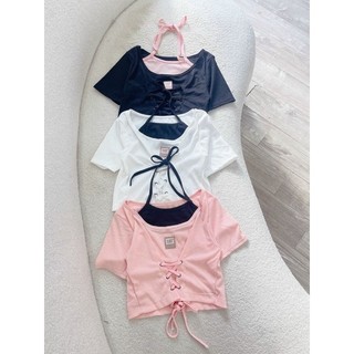 Áo kiểu croptop đan dây