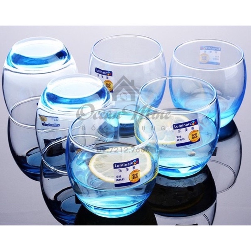 BỘ 06 CỐC THỦY TINH TRỨNG LÙN XANH 320ML - LUMINARC (GIAO NGAY TRONG NGÀY)