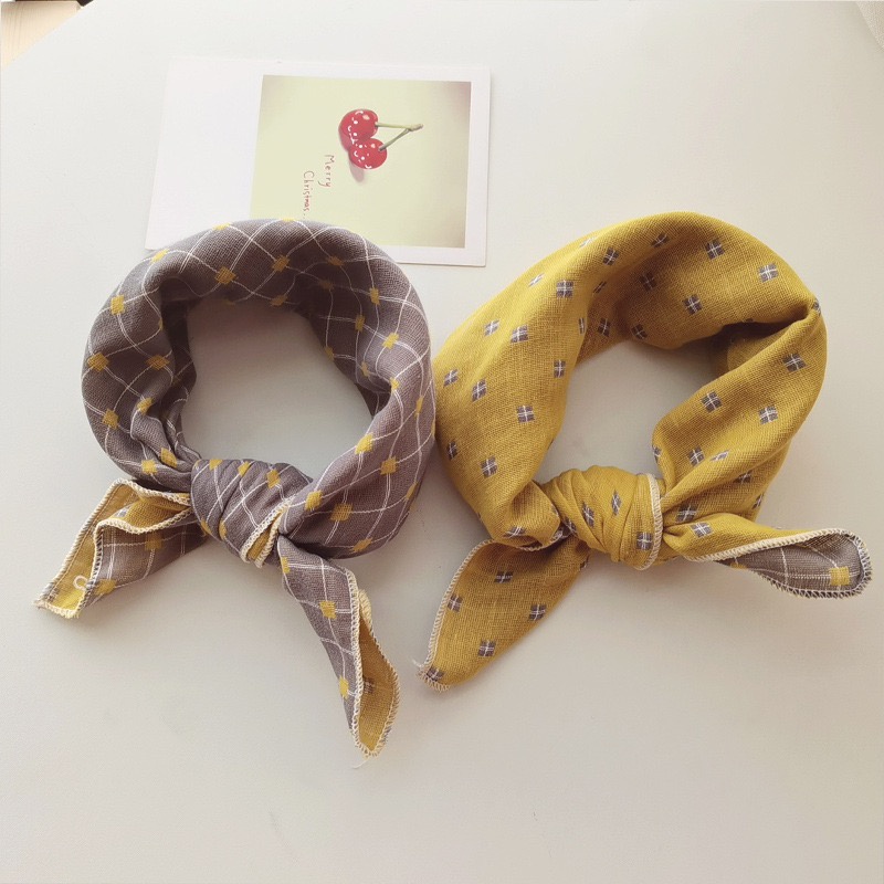 Khăn Choàng Cổ Hình Tam Giác / Vuông Chất Liệu Cotton Mỏng Thời Trang Cho Bé