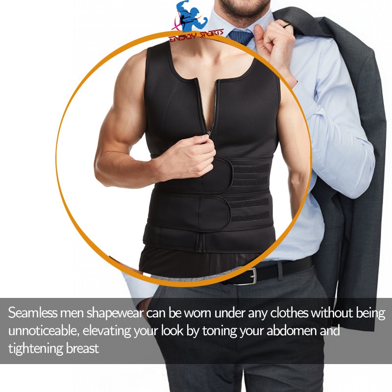 Áo Điều Áp Nam Mồ Hôi Đốt Cháy Mỡ, Định Hình Cơ Thể Đai Thể Thao Bụng Đai Eo Cao Su Dành cho nam