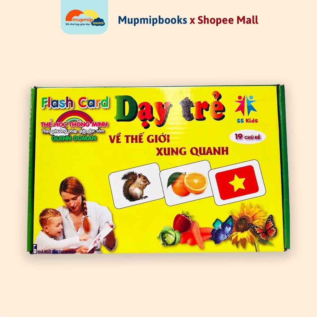 Thẻ học thông minh cho bé loại to 19 Chủ Đề Loại Lớn song ngữ Anh Việt tổng 287 thẻ kt 12x16cm