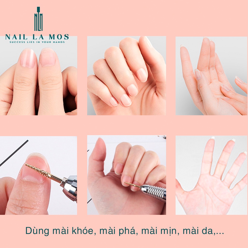 Đầu mài khóe Mỹ chất liệu titan vàng cao cấp - Đầu mài móng, mài mịn loại xịn, dùng bền, an toàn (lẻ chiếc)