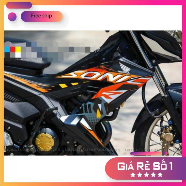 FREE SHIP + QUÀ TẶNG Tem rời SONIC 150 ĐEN CAM