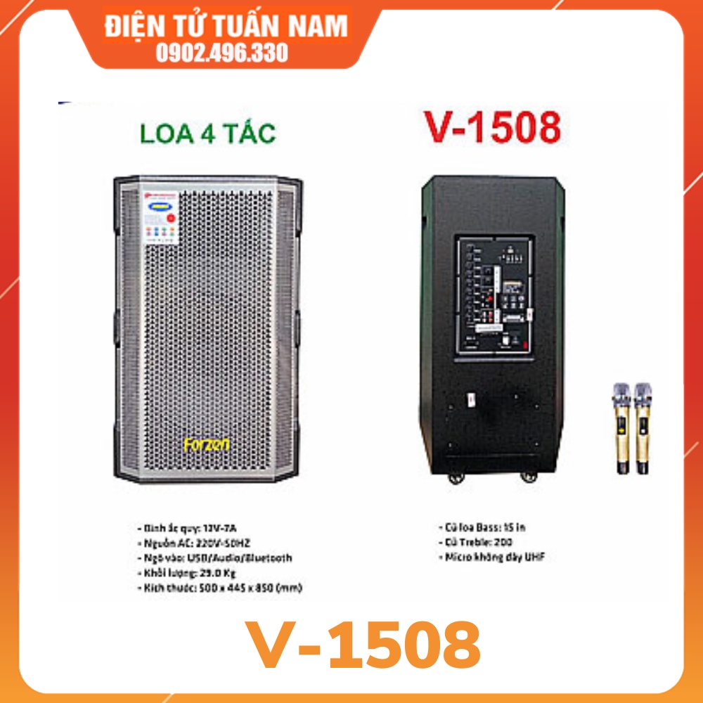 Loa kéo Forzen V-1508, loa hát karaoke giải trí cao cấp