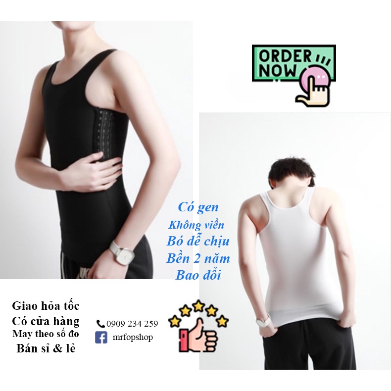 Áo nịt dài móc gài hông trái có viền / không viền (D-VI) Tom Trans