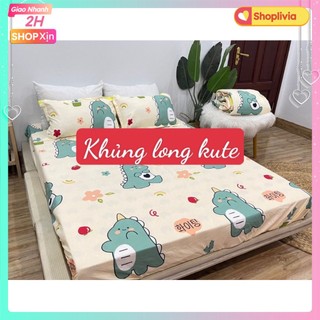 Bộ 1 Ga Chun 2 Vỏ Gối Nằm combo 3 món Poly TAM GIÁC