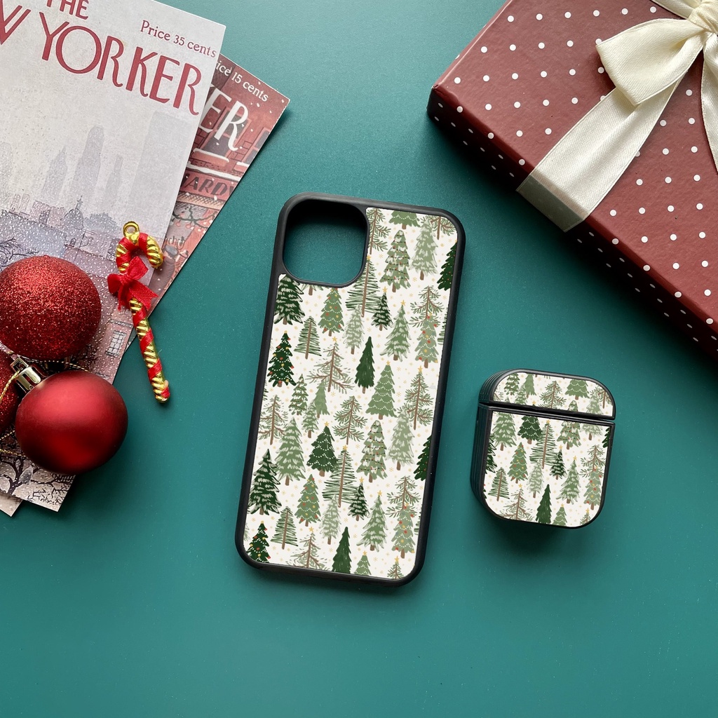 Combo Ốp lưng iPhone và Case Airpods Unique Case họa tiết Giáng Sinh CB014
