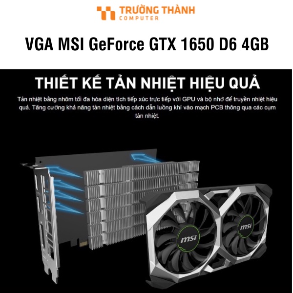 Card màn hình VGA MSI GeForce GTX 1650 D6 4GB VENTUS XS OC pc gaminh chính hãng PCXANH-Bảo hành chính hãng 3 năm