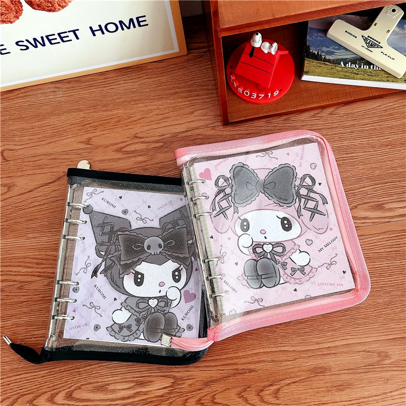 Sanrio Nhật Ký Nhật Ký Có Khóa Kéo Sáng Bóng Hình Hello Kitty Melody Kuromi Cinnamoroll LittleTwinStars Pochacco PompomPurin IDHA