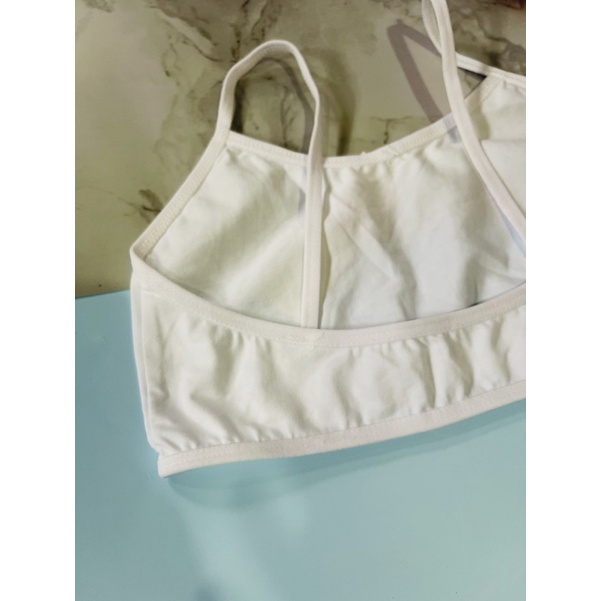 Áo lá màu trắng croptop cho học sinh mới dậy thì cotton loại 1 thoáng mát