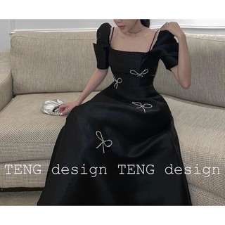 Bigsize hiếu hiếu ( đầm tay phồng đính nơ dáng dài 55-100kg )