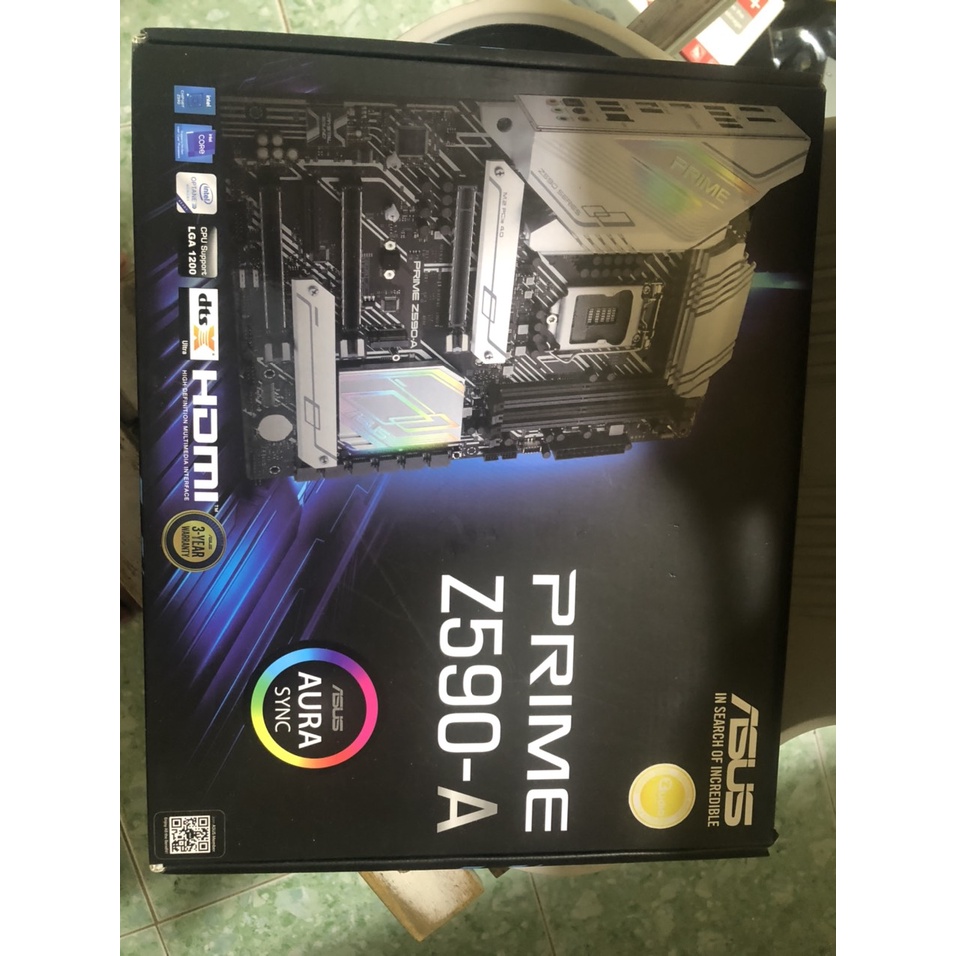 Mainboard máy tính Z590 Prime A màu trắng, build PC full trắng, White Led SRGB